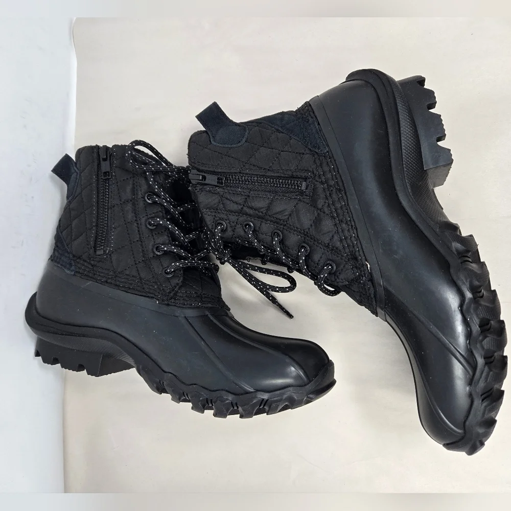 Wolverine Womens Winter Boots Sz 9.5M Waterproof Lace-Zip Up Quilted Nylon Black